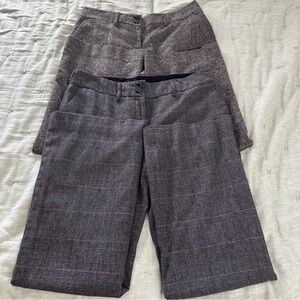 The Limited Gray Plaid and Brown Trousers